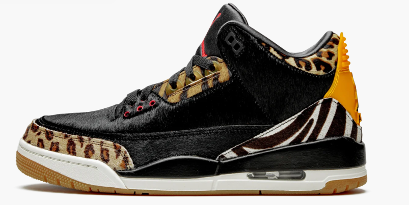 New Air Jordan 3 Retro Cheetah Print Black Yellow - Click Image to Close